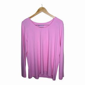 IBKUL Long Sleeve Pullover Shirt Women's XL Pink UPF 50+ Athletic